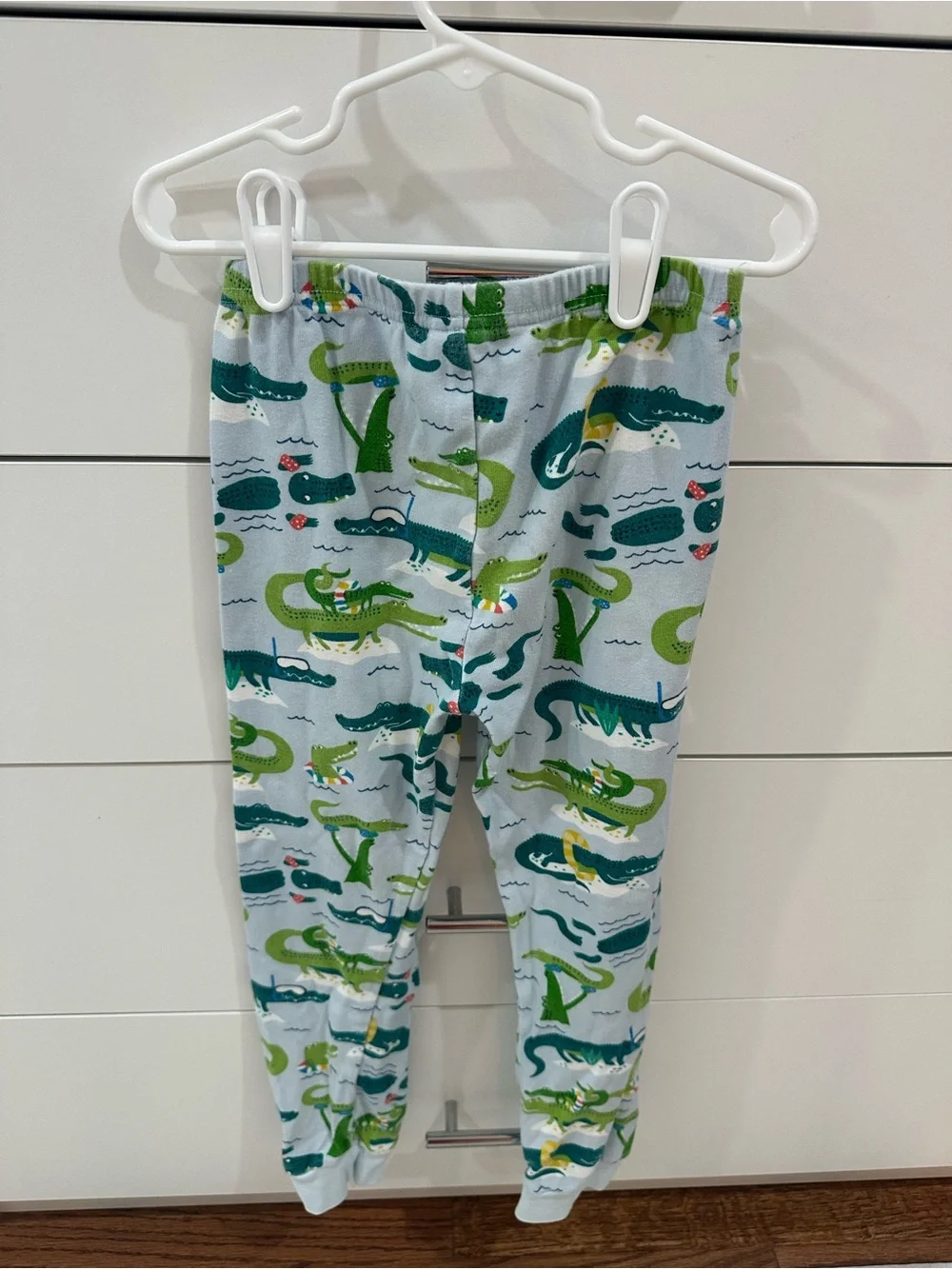 Janie and Jack Light Blue Crocodile Print Boys Pajamas Size 7